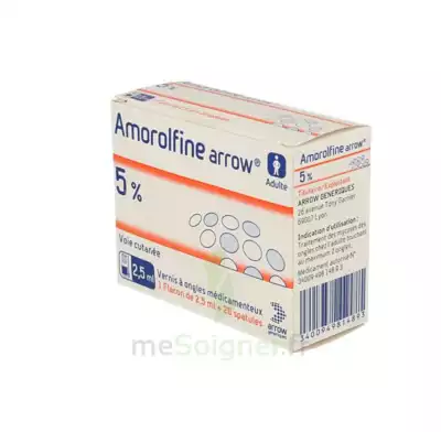 Amorolfine Arrow 5 % V Ongles Médicamenteux 1fl/2,5ml+20spat à AIX-EN-PROVENCE